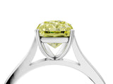 White gold Fancy Yellow Radiant  Solitaire Heart Prong Engagement Ring with Tapered Band_77