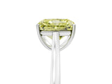 White gold Fancy Yellow Radiant  Solitaire Heart Prong Engagement Ring with Tapered Band_78