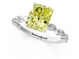 White gold Fancy Yellow Radiant  Solitaire Marquise Side Stone Prong Setting Ring_45