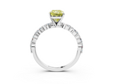 White gold Fancy Yellow Radiant  Solitaire Marquise Side Stone Prong Setting Ring_47