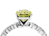 White gold Fancy Yellow Radiant  Solitaire Marquise Side Stone Prong Setting Ring_49