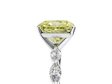 White gold Fancy Yellow Radiant  Solitaire Marquise Side Stone Prong Setting Ring_49