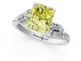 White gold Fancy Yellow Radiant  Solitaire Marquise Twist Band with Six-Prong Setting_60