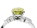 White gold Fancy Yellow Radiant  Solitaire Marquise Twist Band with Six-Prong Setting_63