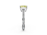 White gold Fancy Yellow Radiant  Solitaire Pavé Band Prong Setting Ring_21