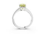 White gold Fancy Yellow Radiant  Solitaire Pavé Band Prong Setting Ring_22