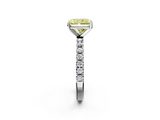 White gold Fancy Yellow Radiant  Solitaire Pavé Band with Four-Prong Setting_157