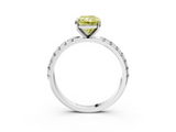 White gold Fancy Yellow Radiant  Solitaire Pavé Band with Four-Prong Setting_158