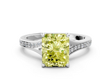 White gold Fancy Yellow Radiant  Solitaire Pavé Band with Four-Prong Setting_27