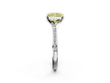 White gold Fancy Yellow Radiant  Solitaire Pavé Band with Four-Prong Setting_29