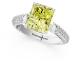 White gold Fancy Yellow Radiant  Solitaire Pavé Diamond Engagement Ring with Four-Prong Setting_170