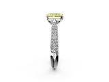 White gold Fancy Yellow Radiant  Solitaire Pavé Diamond Engagement Ring with Four-Prong Setting_173