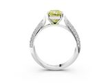 White gold Fancy Yellow Radiant  Solitaire Pavé Diamond Engagement Ring with Four-Prong Setting_174