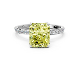 White gold Fancy Yellow Radiant  Solitaire Pavé Diamond Engagement Ring with Four-Prong Setting_42