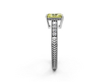 White gold Fancy Yellow Radiant  Solitaire Pavé Diamond Milgrain Engagement Ring with Four-Prong Setting_5