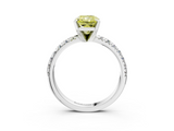 White gold Fancy Yellow Radiant  Solitaire Pave Diamond Engagement Ring with Four-Prong Setting_201