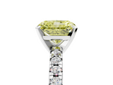 White gold Fancy Yellow Radiant  Solitaire Pave Diamond Engagement Ring with Four-Prong Setting_203