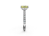 White gold Fancy Yellow Radiant  Solitaire Pave Diamond Engagement Ring with Prong Setting_22