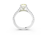 White gold Fancy Yellow Radiant  Solitaire Pave Diamond Engagement Ring with Prong Setting_23