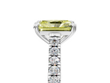 White gold Fancy Yellow Radiant  Solitaire Pave Diamond Engagement Ring with Prong Setting_25