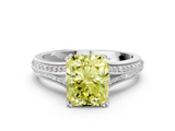 White gold Fancy Yellow Radiant  Solitaire Pave Split Shank Engagement Ring with Six-Prong Setting_32
