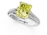 White gold Fancy Yellow Radiant  Solitaire Pave Split Shank Engagement Ring with Six-Prong Setting_37