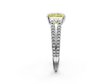 White gold Fancy Yellow Radiant  Solitaire Split Shank Pavé Diamond Engagement Ring_373