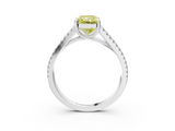 White gold Fancy Yellow Radiant  Solitaire Split Shank Pavé Diamond Engagement Ring_373
