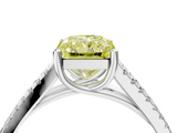 White gold Fancy Yellow Radiant  Solitaire Split Shank Pavé Diamond Engagement Ring_375