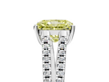 White gold Fancy Yellow Radiant  Solitaire Split Shank Pavé Diamond Engagement Ring_376