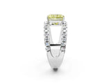 White gold Fancy Yellow Radiant  Solitaire Split Shank Pave Diamond Ring_51