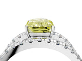 White gold Fancy Yellow Radiant  Solitaire Split Shank Pave Diamond Ring_53