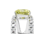 White gold Fancy Yellow Radiant  Solitaire Split Shank Pave Diamond Ring_55