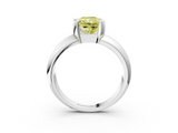 White gold Fancy Yellow Radiant  Solitaire Tension Set Diamond Ring with Wide Band_23