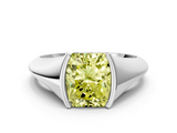 White gold Fancy Yellow Radiant  Solitaire Tension Set Diamond Ring_20