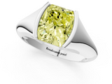 White gold Fancy Yellow Radiant  Solitaire Tension Set Diamond Ring_21