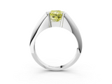 White gold Fancy Yellow Radiant  Solitaire Tension Set Diamond Ring_23