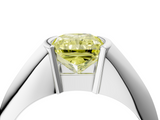 White gold Fancy Yellow Radiant  Solitaire Tension Set Diamond Ring_24