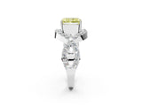 White gold Fancy Yellow Radiant  Solitaire Twist Band Pavé Diamond Engagement Ring_34