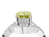 White gold Fancy Yellow Radiant  Solitaire Twist Band Pavé Diamond Engagement Ring_36