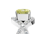 White gold Fancy Yellow Radiant  Solitaire Twist Band Pavé Diamond Engagement Ring_37