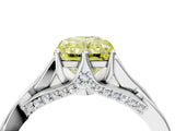 White gold Fancy Yellow Radiant  Solitaire Twist Band Six-Prong Setting 5