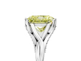 White gold Fancy Yellow Radiant  Solitaire Twist Band Six-Prong Setting