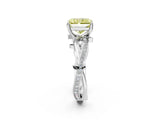 White gold Fancy Yellow Radiant  Solitaire Twist Band with Pavé Accents and Four-Prong Setting_23
