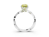 White gold Fancy Yellow Radiant  Solitaire Twist Band with Pavé Accents and Four-Prong Setting_24
