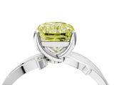 White gold Fancy Yellow Radiant  Solitaire Twist Band with Pavé Accents and Four-Prong Setting_25