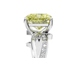 White gold Fancy Yellow Radiant  Solitaire Twist Band with Pavé Accents and Four-Prong Setting_26