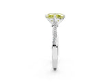 White gold Fancy Yellow Radiant  Solitaire Twist Band with Pavé Diamonds and Four-Prong Setting_67