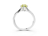 White gold Fancy Yellow Radiant  Solitaire Twist Band with Pavé Diamonds and Four-Prong Setting_68