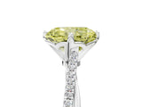 White gold Fancy Yellow Radiant  Solitaire Twist Band with Pavé Diamonds and Four-Prong Setting_70